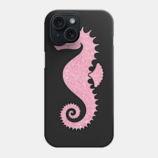 Light Pink Faux Glitter Seahorse Phone Case