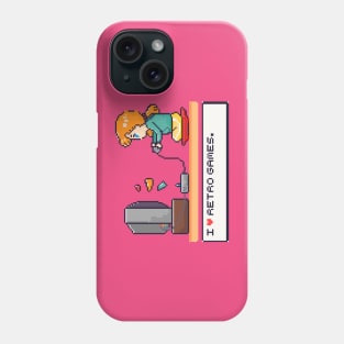 I Love Retro Games Pixel Art Illustration Phone Case