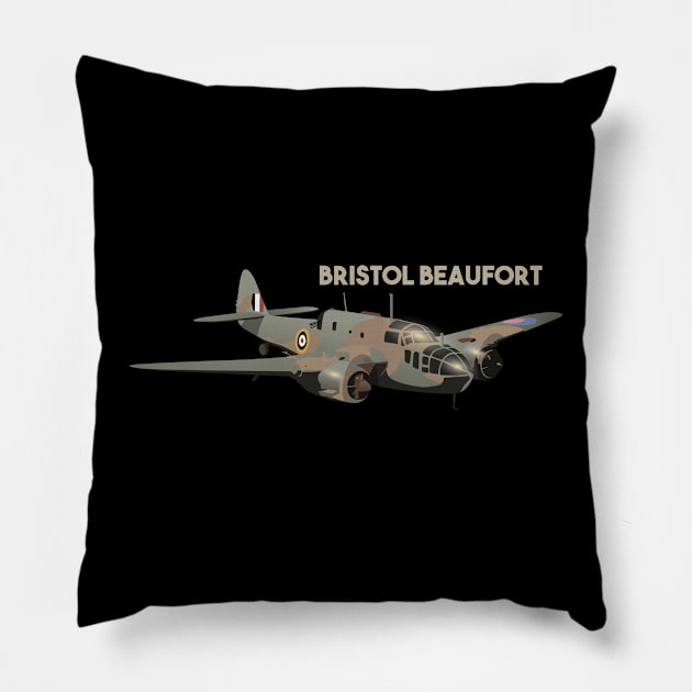 Bristol Beaufort British WW2 Airplane Pillow by NorseTech