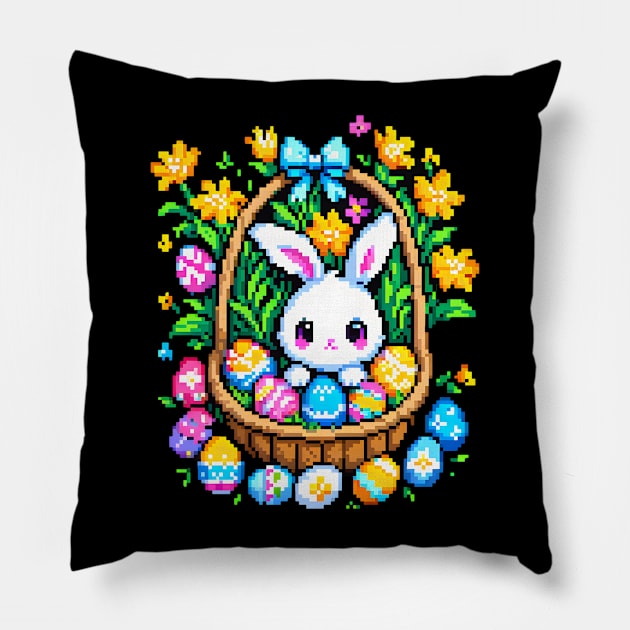 Easter Bunny & Basket Pillow by Jackson Williams