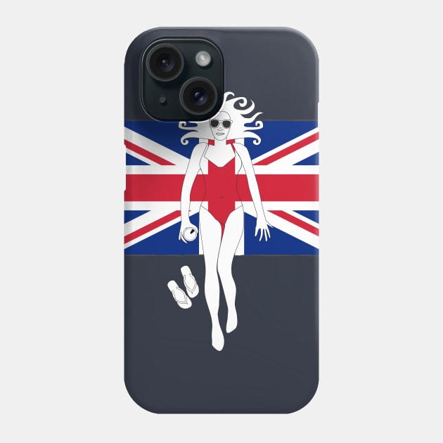 Union Jack Flag girl Phone Case by atomguy