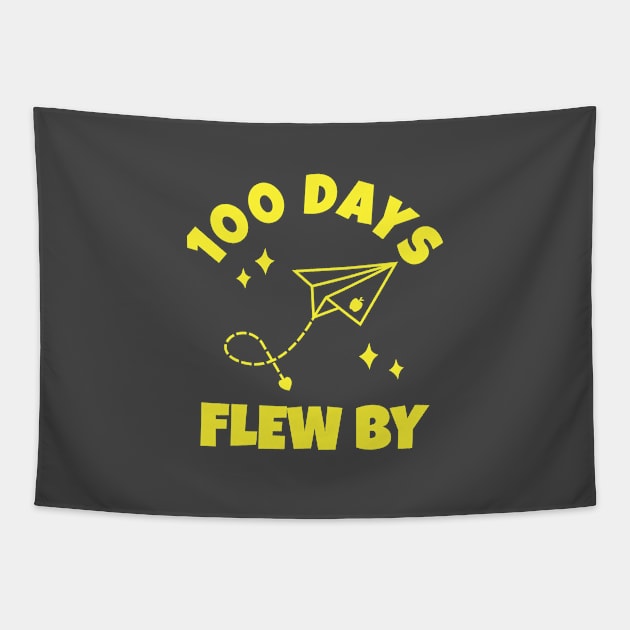 100 Days Flew By - Happy 100 Days Of School celebration party Tapestry by Petalprints