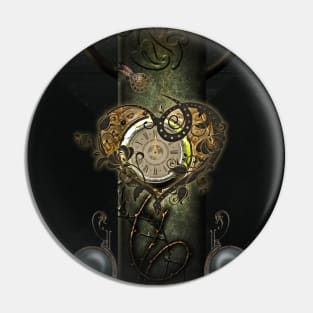 Wonderful steampunk heart, clocks and gears Pin