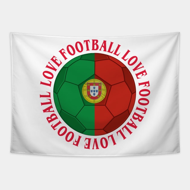 PORTUGAL- Portuguese Cross Football Soccer Icon Tapestry by IceTees