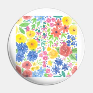 Floral watercolor pattern white Pin