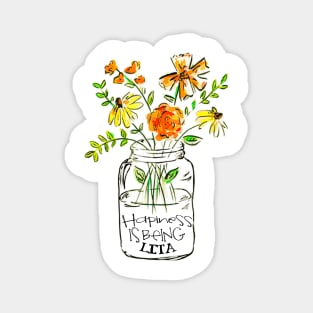 Happiness is being lita floral gift Magnet