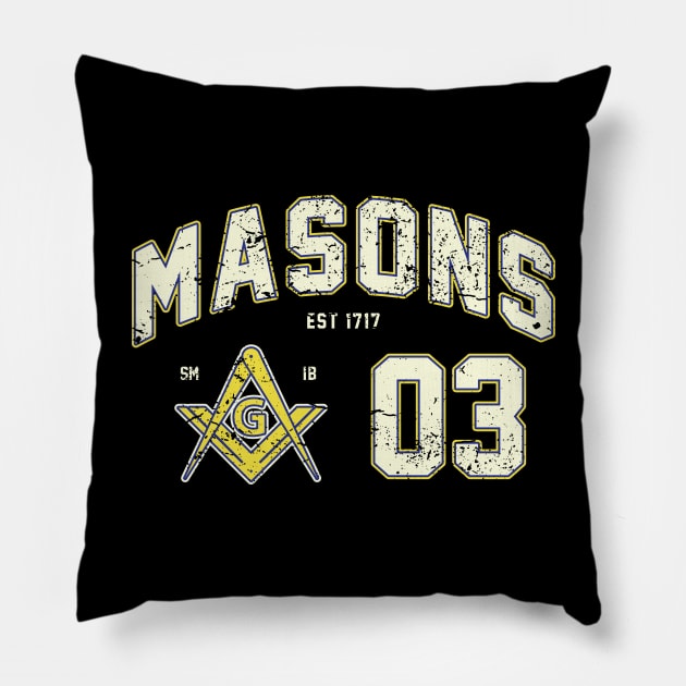 Masons Sporty Jersey Style Masonic Freemason Pillow by Master Mason Made