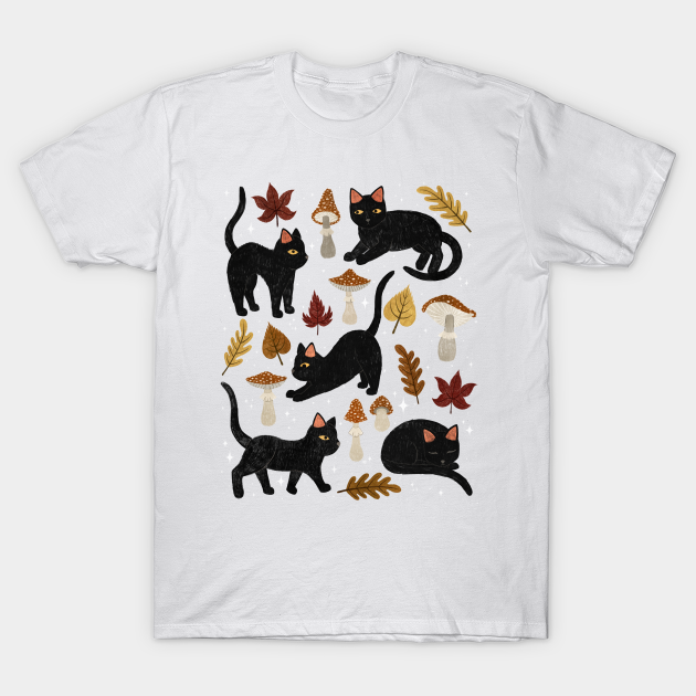 autumn cat magic - Black Cat - T-Shirt