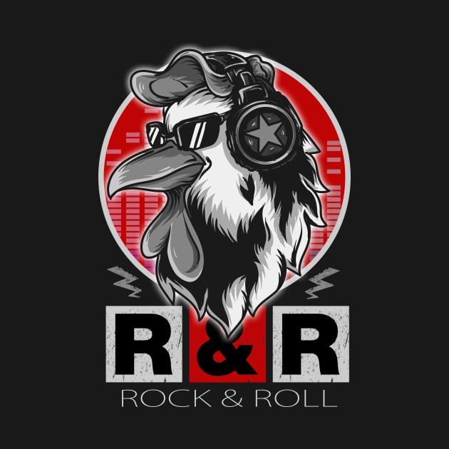 DJ Rooster Rock and Roll Music by printjobz