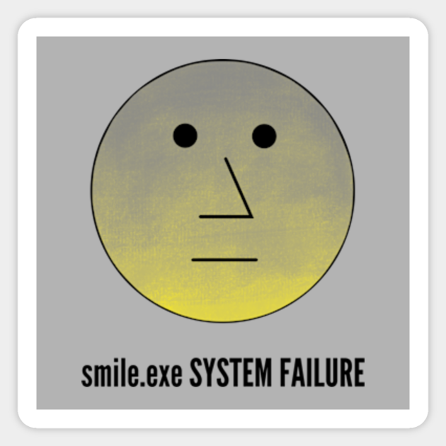 Npc Smile Exe System Failure Npc Meme Face Sticker Teepublic