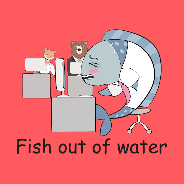 Fish Out of Water- Funny Fish Gift by Dreamy Panda Designs