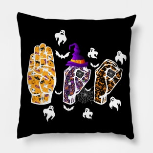 Boo hand sign language tshirt halloween costume funny gift t-shirt Pillow