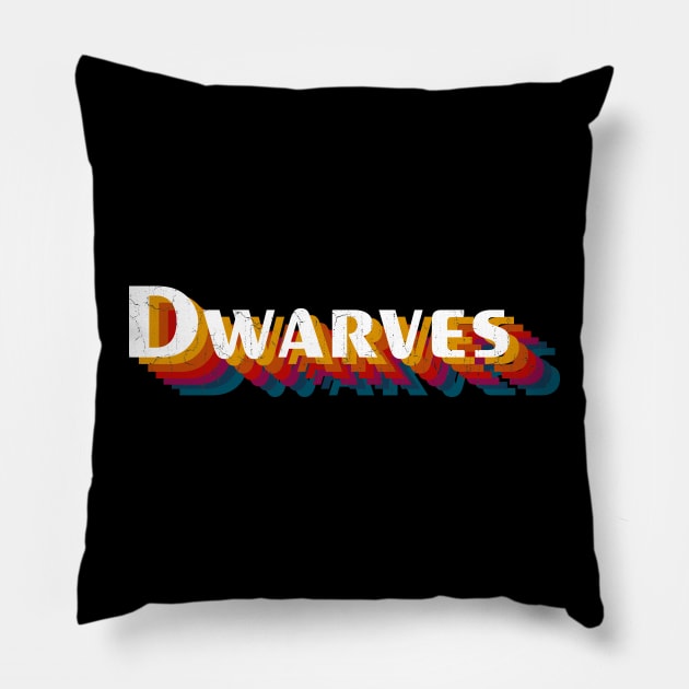 retro vintage Dwarves Pillow by TulenTelan