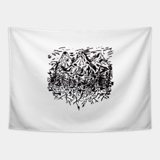 Freestyle ink mountains Tapestry