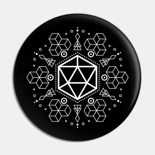 Modern Polyhedral D20 Dice Tabletop Roleplaying RPG Gaming Addict Pin