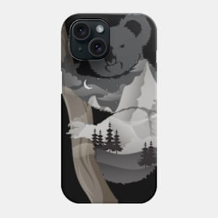 Koala Design with Nature Double Exposure for Animal Lovers Phone Case