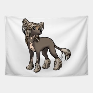 Dog - Chinese Crested Dog - Hairless - Brown and Pink Tapestry