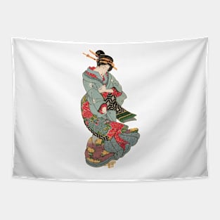 Beautiful Japanese women wearing kimono Tapestry