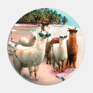 Funny Llama Beach Pin