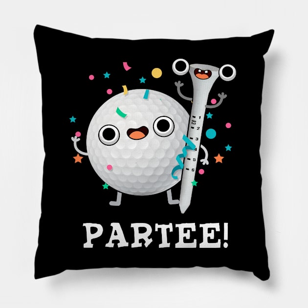 Par-Tee cute Golf Pun Pillow by punnybone
