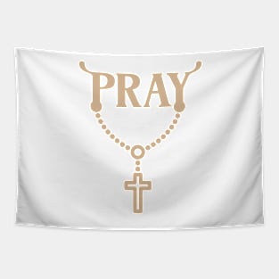 Pray the Rosary Catholic Art Tapestry