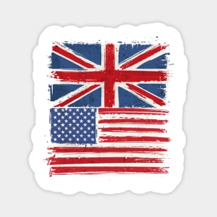 USA and Uk Flag Magnet