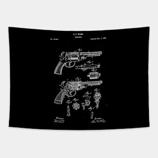 Starr DA Revolver Patent (white) Tapestry