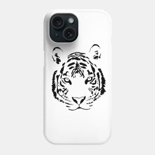 White Tiger Black Print Phone Case