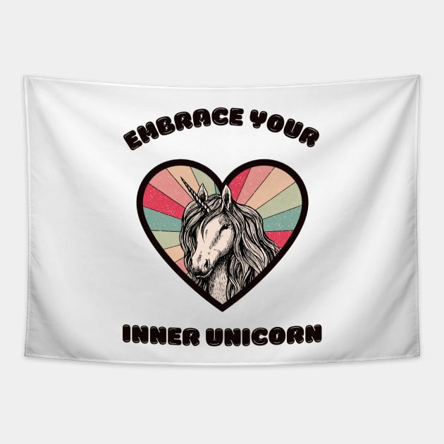 Embrace your inner unicorn - a cute unicorn Tapestry by Cute_but_crazy_designs