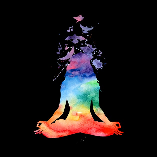 Image: Watercolor, Meditation, Yoga by itemful