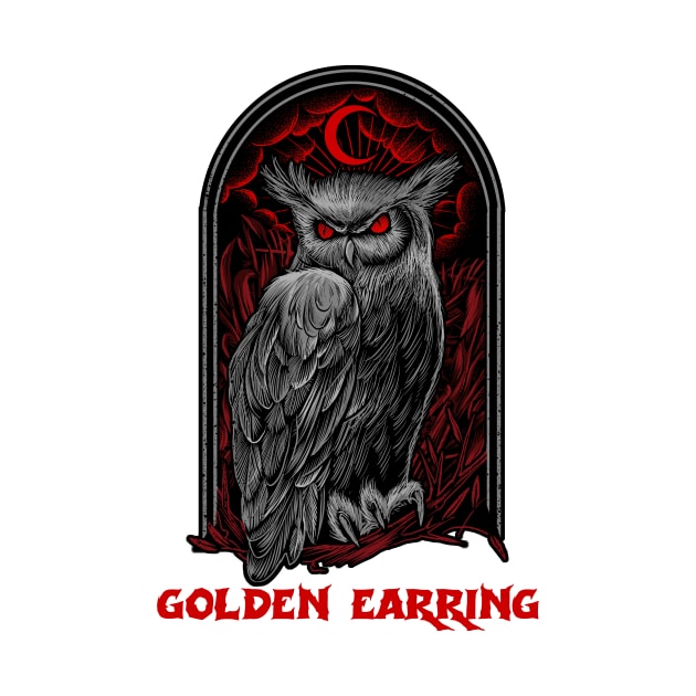 The Moon Owl Golden Earring by Pantat Kering