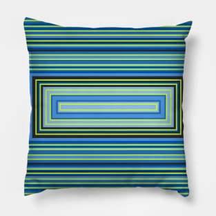 IN BLUE TONES - PARALLEL LINES ON RECTANGULAR FORMATION Pillow