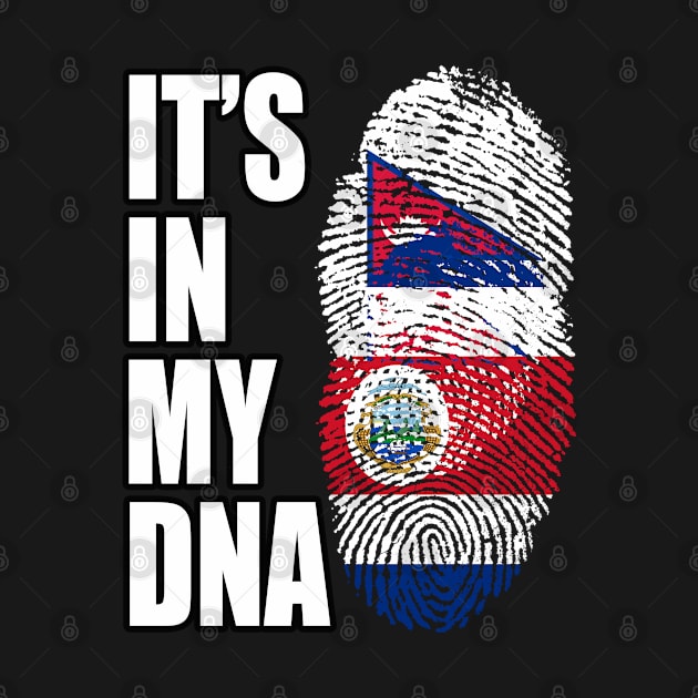 Costa Rican And Nepalese Mix DNA Flag Heritage by Just Rep It!!