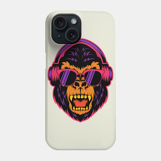 Gorilla Face Phone Case by Happy Art Designs