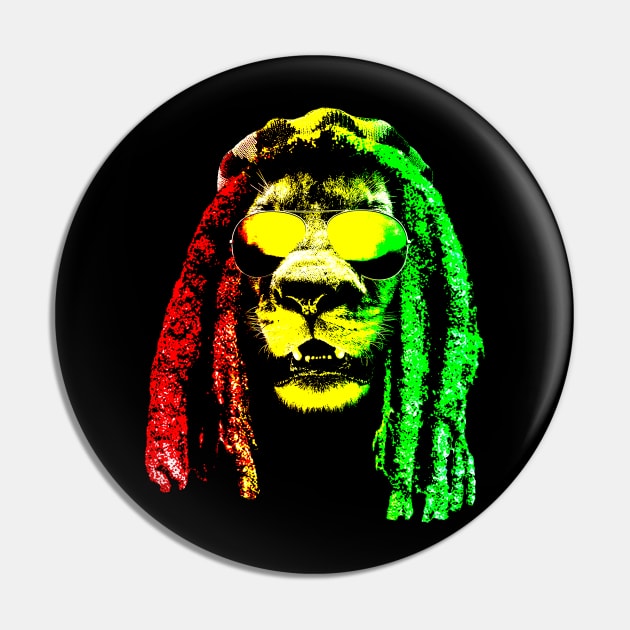 Reggae Rasta Lion Pin by robotface