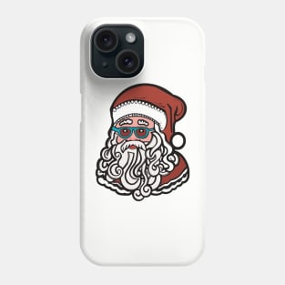 Santa Claus Wearing Blue Sunglasses White Background Phone Case