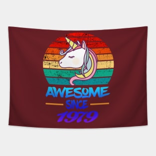 Awesome Since 1979 Funny 40th Birthday Unicorn Lover Gift Idea Tapestry