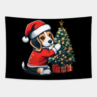 Beagle Dog Christmas Tapestry