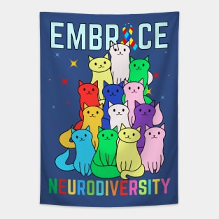 COLORED CATS NEURODIVERSITY Tapestry