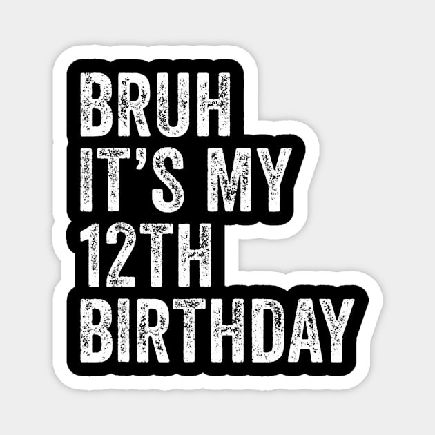 Bruh Its My 12th Birthday 12 Years Old Twelfth Birthday Magnet by vulanstore