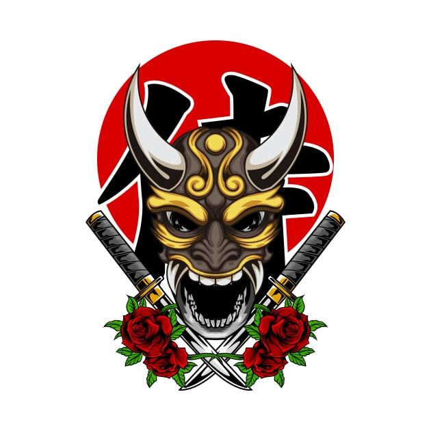 Browngold Hannya Mask by Harrisaputra