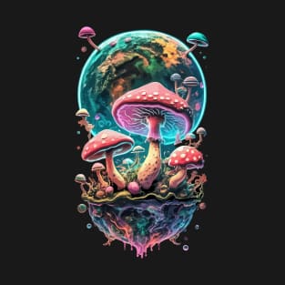 Magic Mushroom Psychedelic Retro Style Shrooms Design T-Shirt