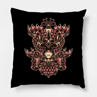 Artwork Illustration Masked Man With Charming Accessories Pillow