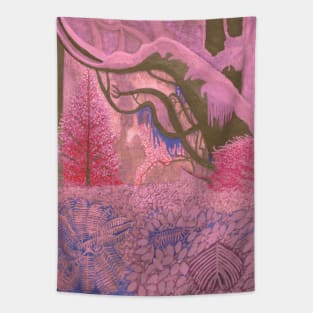 Forest Jungle Pink Spring Tapestry