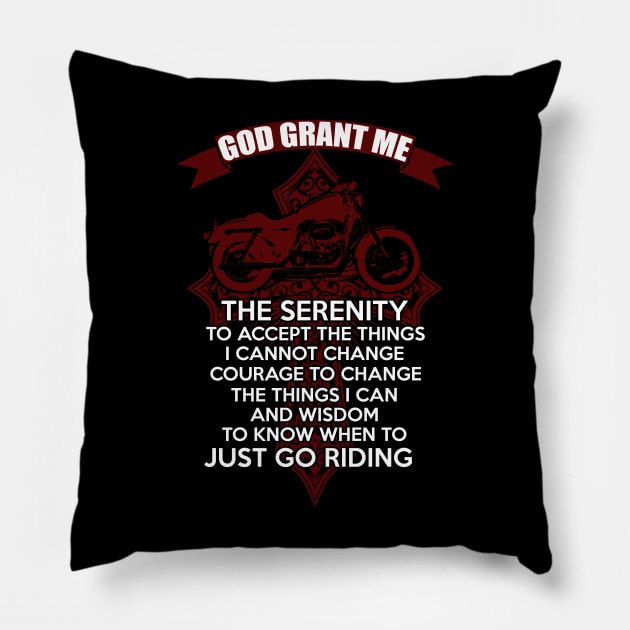 Christian Biker's Prayer Design and Gift Idea Pillow by Creative Expression By Corine