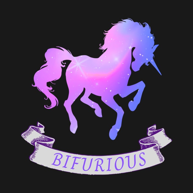 Bisexual Pride "Bifurious" Unicorn by Gorgoose Graphics