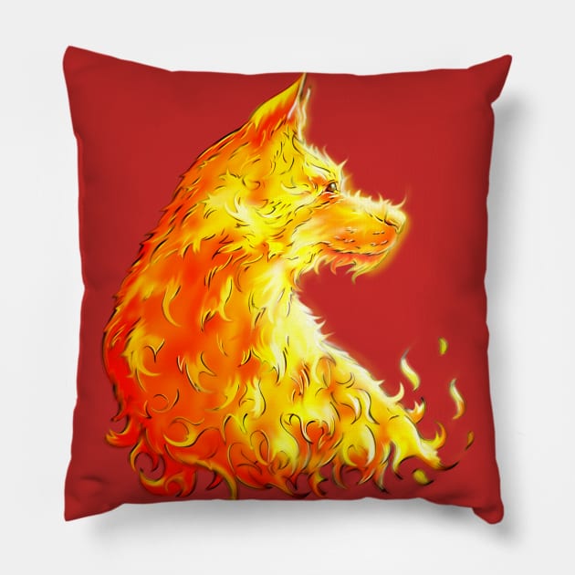 flame dog Pillow by AndreyG