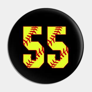 Fastpitch Softball Number 55 #55 Softball Shirt Jersey Uniform Favorite Player Biggest Fan Pin