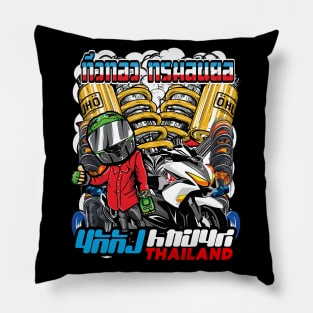 Badass motorcycle engine racing Red rider motogp Pillow