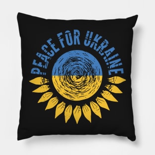 Peace for Ukraine sunflower Pillow